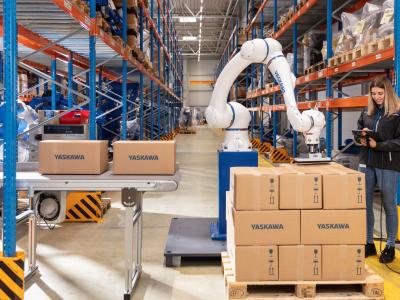 Vision en palletiseer cobot oplossingen van Yaskawa op Empack